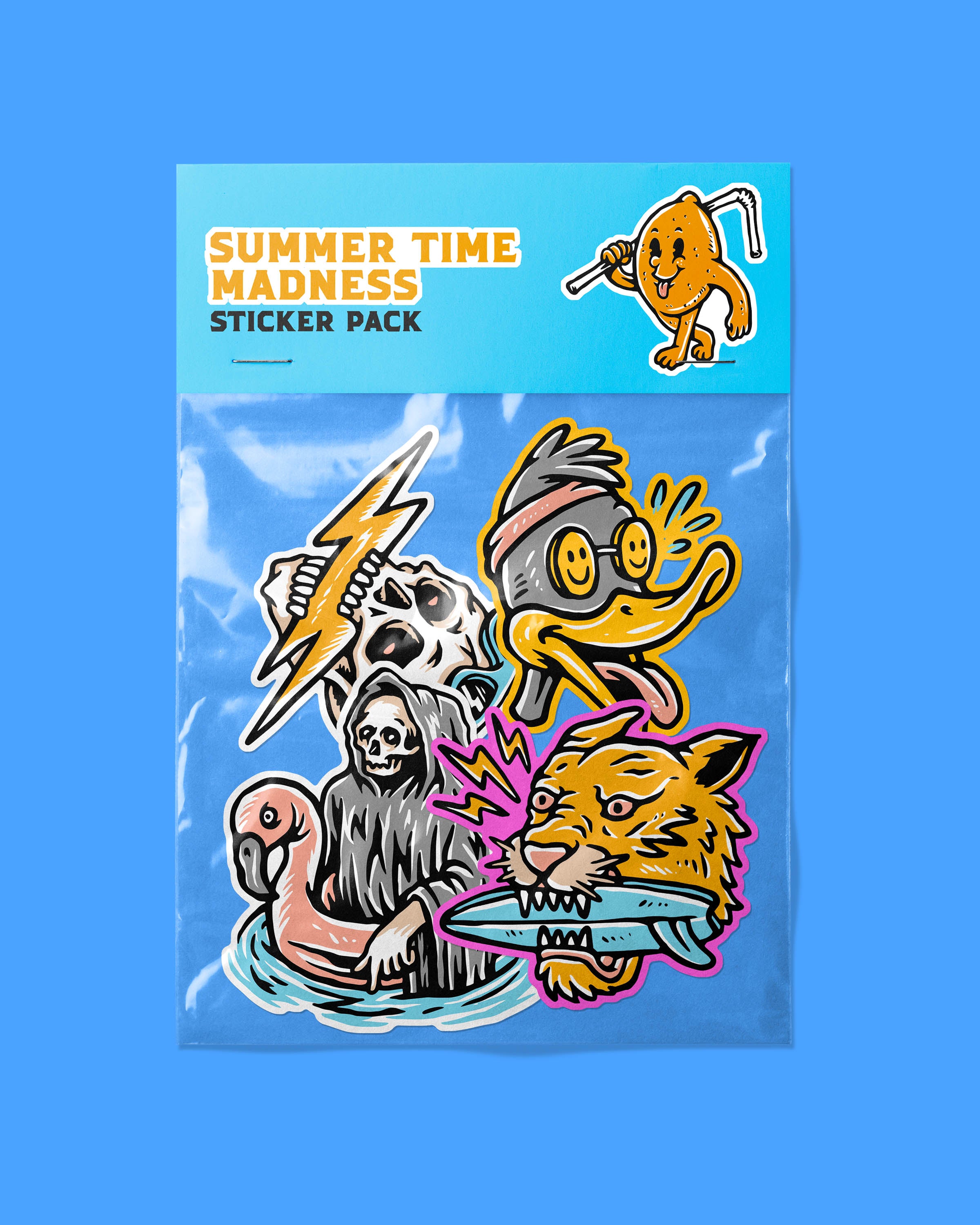 Custom sticker pack with assorted vinyl stickers printed by Merchdrop