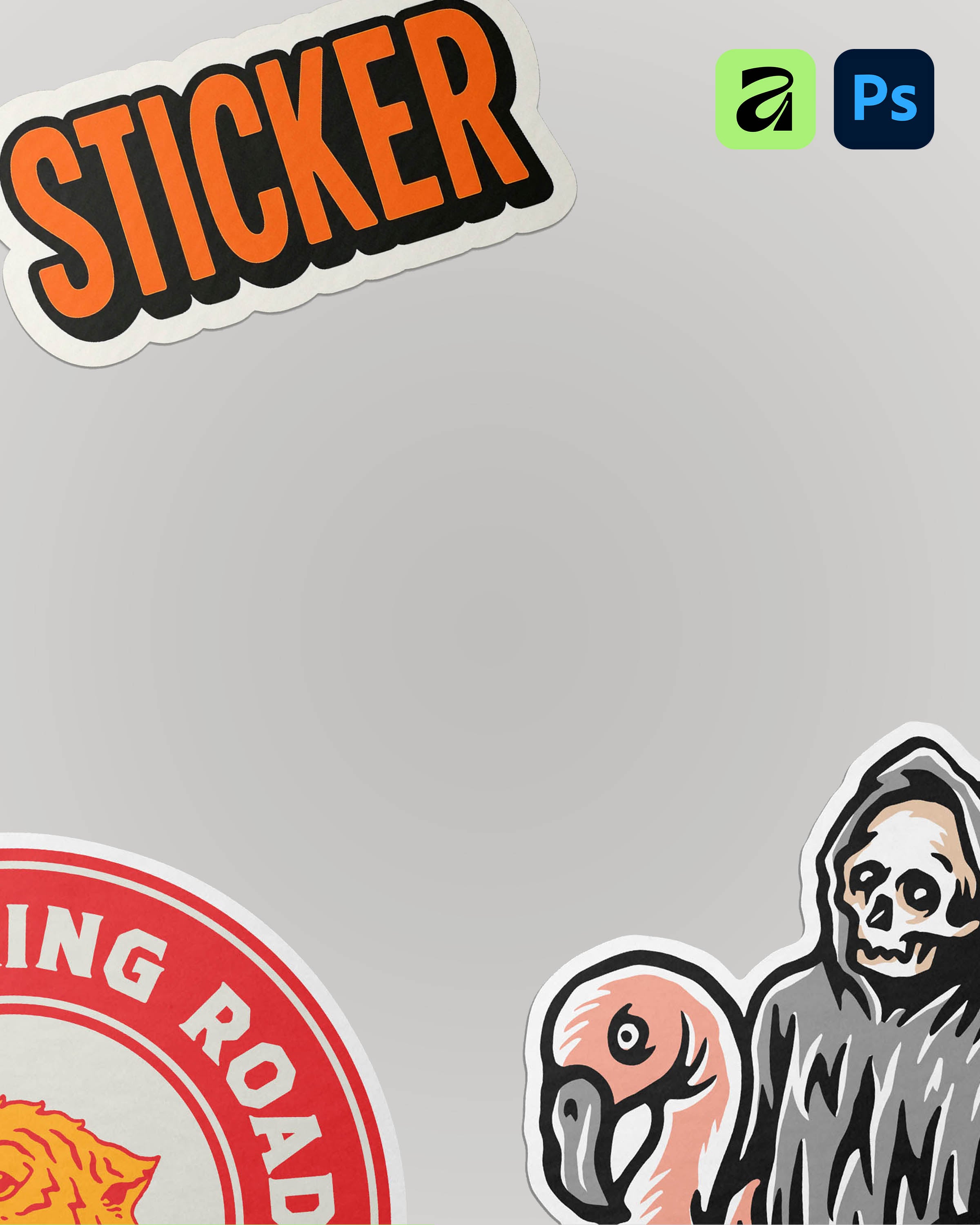 download die-cut sticker template